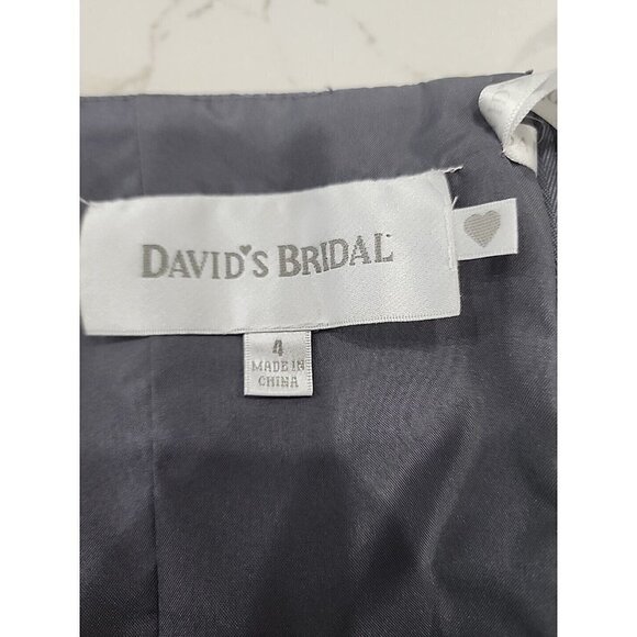 David's Bridal Strapless Pewter Knee Length Dress  Wedding, Formal, Prom Size 4 - Picture 6 of 8